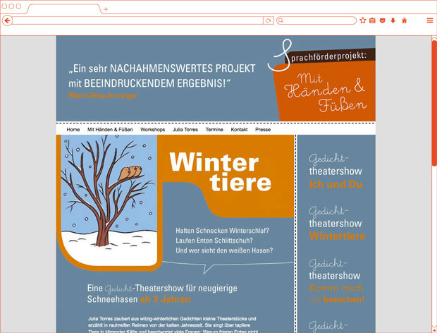 Julia Torres, Webseite Wintertiere